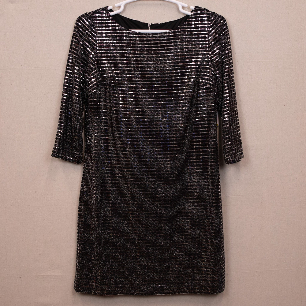J Howard sequin black shift dress NWT-14